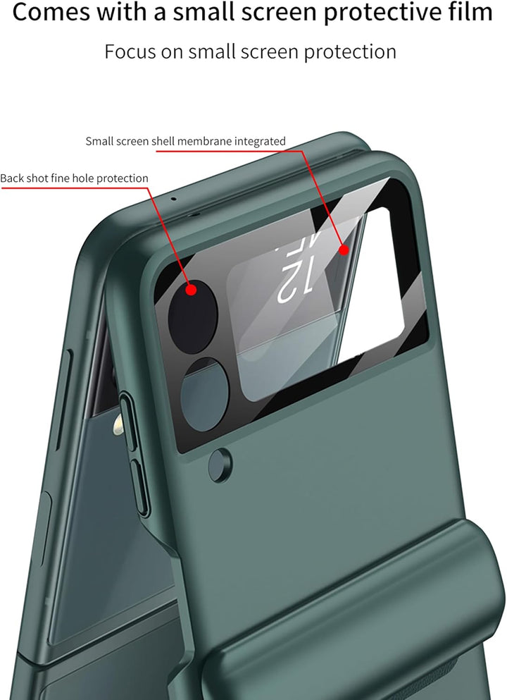 Hülle für Galaxy Z Flip 3 5G,Ultradünne Stossfeste Magnetisch Faltbare All-Inclusive-Telefonhülle fü