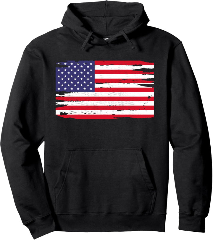 USA Flagge US Stars and Stripes Grunge Pullover Hoodie