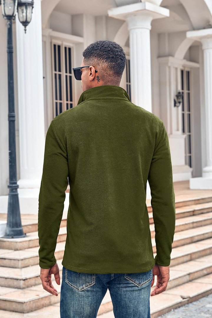 Beotyshow Herren Quarter Zip Fleece Pullover Langarm Sweatshirt Outdoor Taktisch Weich Warm Polar Fl