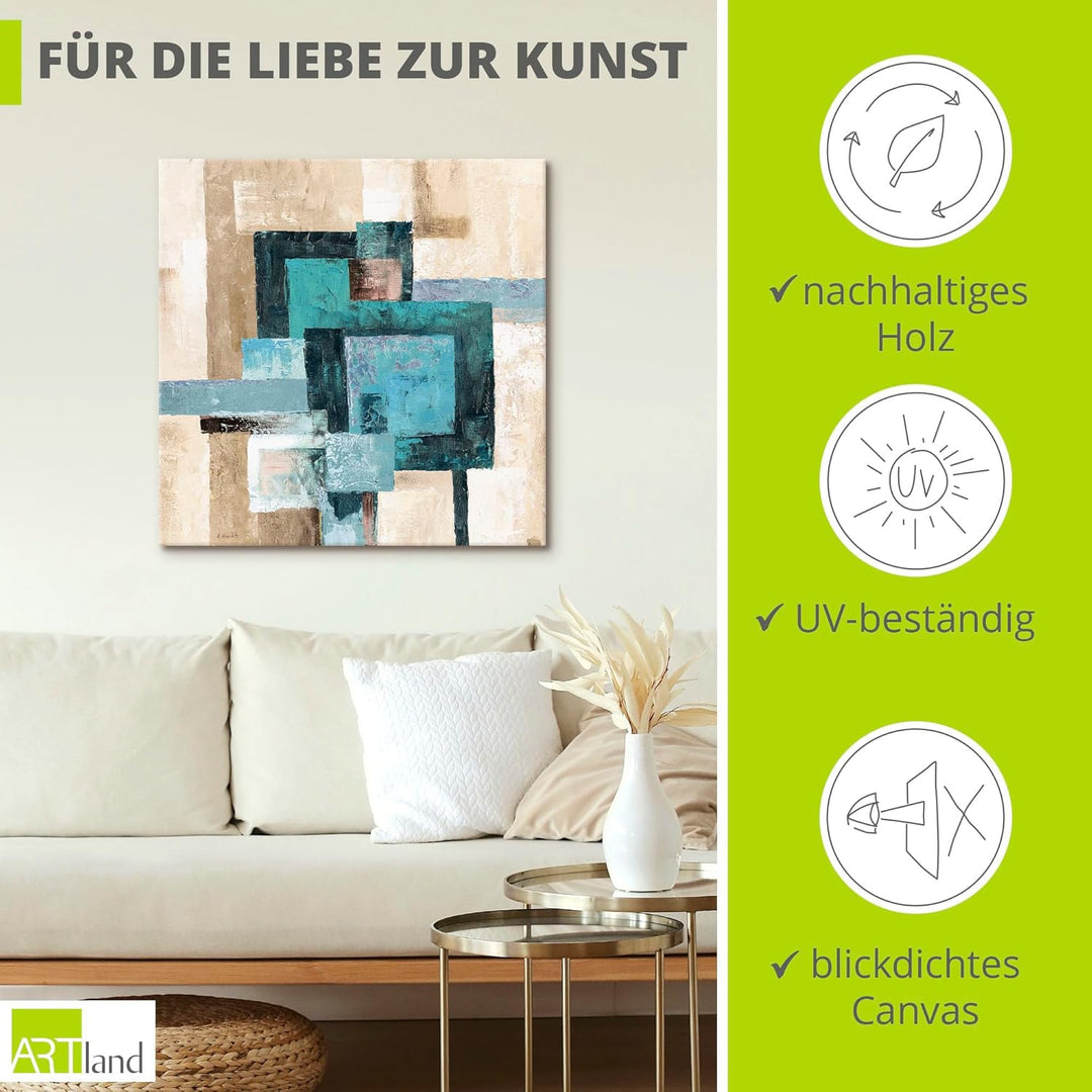 ARTland Leinwandbilder Wandbild Bild auf Leinwand 50x50 cm Quadratisch Modern Abstrakte Bilder Muste