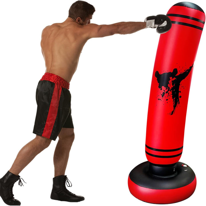 Schwerer Boxsack für Kinder Boxsack Standing Kickboxing Bag mit Stand Boxing Dummy aufblasbare Cool