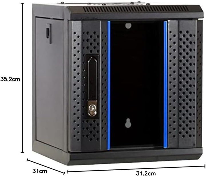 DSIT 6 HE - 10 Zoll Serverschrank - mit Glastür - (BxTxH) 312x310x352mm - Schwarz - für Zuhause und