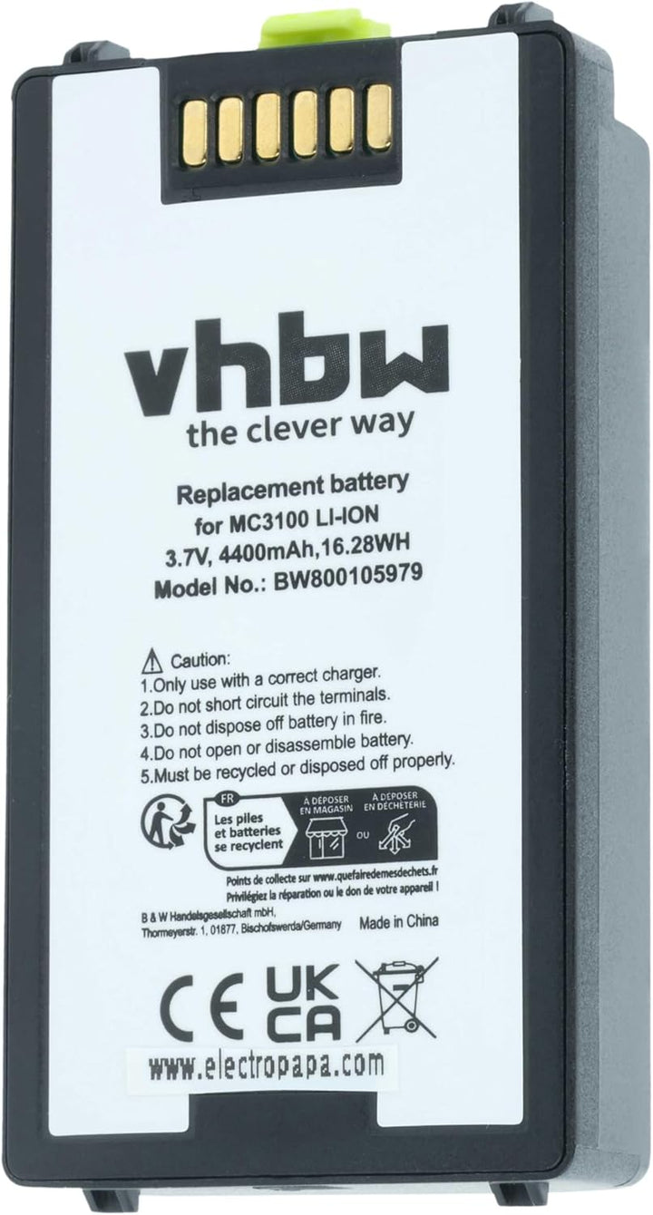 vhbw Akku kompatibel mit Symbol MC3190, MC3100, MC3190G, MC3190-G13H02E0, MC3190-GL4H04E0A Barcodesc
