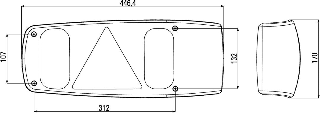 HELLA Rückleuchte - Caraluna I - Glühlampe - 12V - Einbau/geschraubt - nicht SAE/ECE - Lichtscheiben