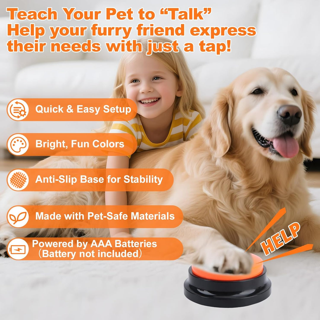 Buzzer mit Aufnahmefunktion, Pack of 10 Buzzers with Sound, mit 2 Aufkleber, Buzzer Hund für Die Int