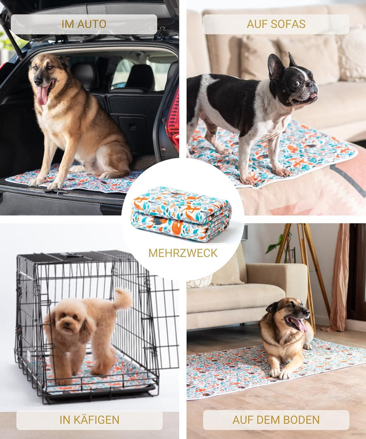 Luxus Waschbare Pee Pad für Hunde - 2 x Saugfähiger & rutschfest - Wiederverwendbare und wasserdicht