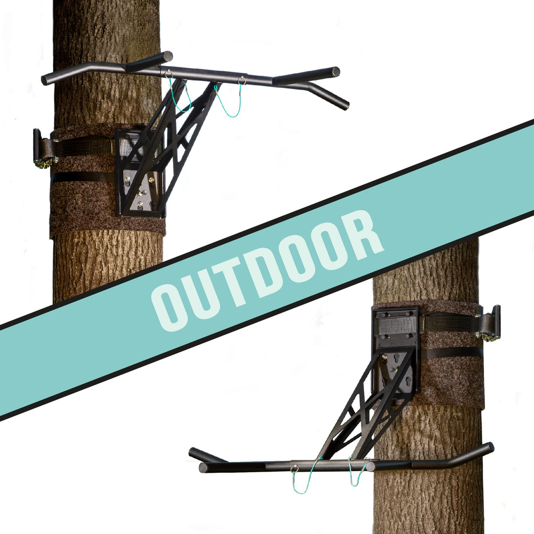 PULLUP & DIP Premium Klimmzugstange und Dip Stange, Mobil für Wand und Befestigung an Baum & Pfosten