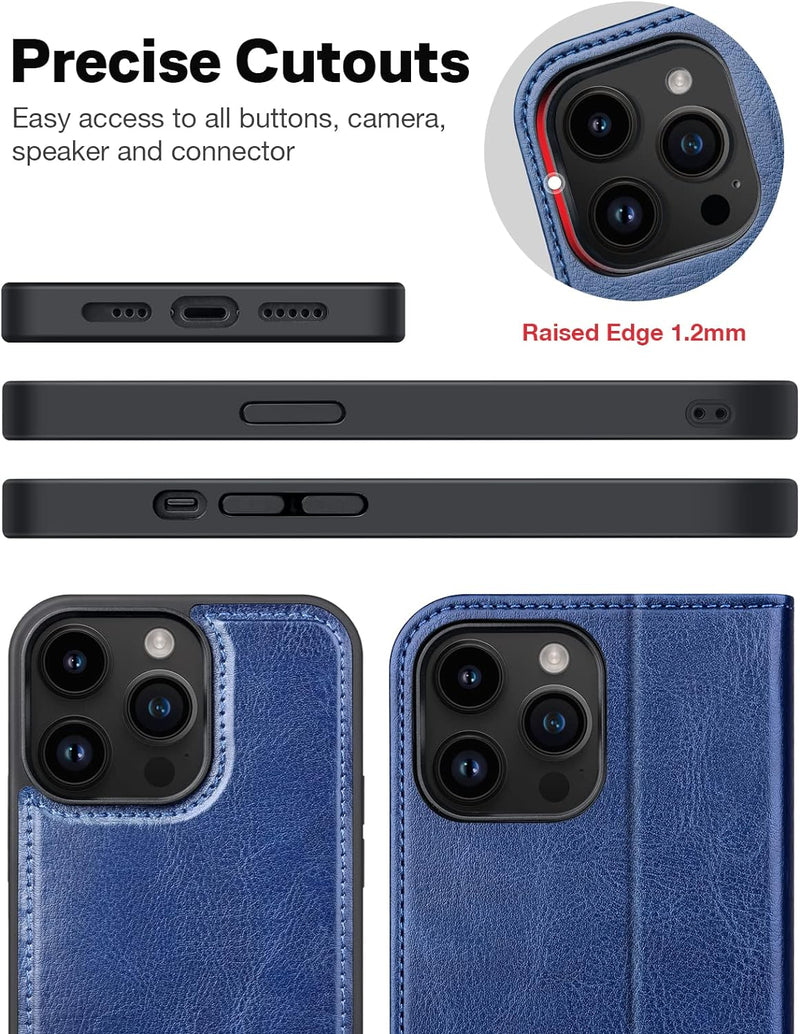 OCASE Hülle iPhone 14 Pro Max [Abnehmbare magnetische Hülle] [Kabelloses Laden] [Displayschutz] [Kar