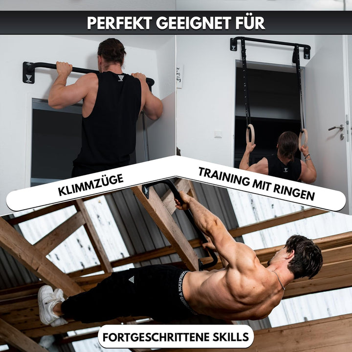 GORNATION Klimmzugstange zur Wandmontage, Pull-up Bar, Multifunktionale Klimmzugstange mit Rutschfes