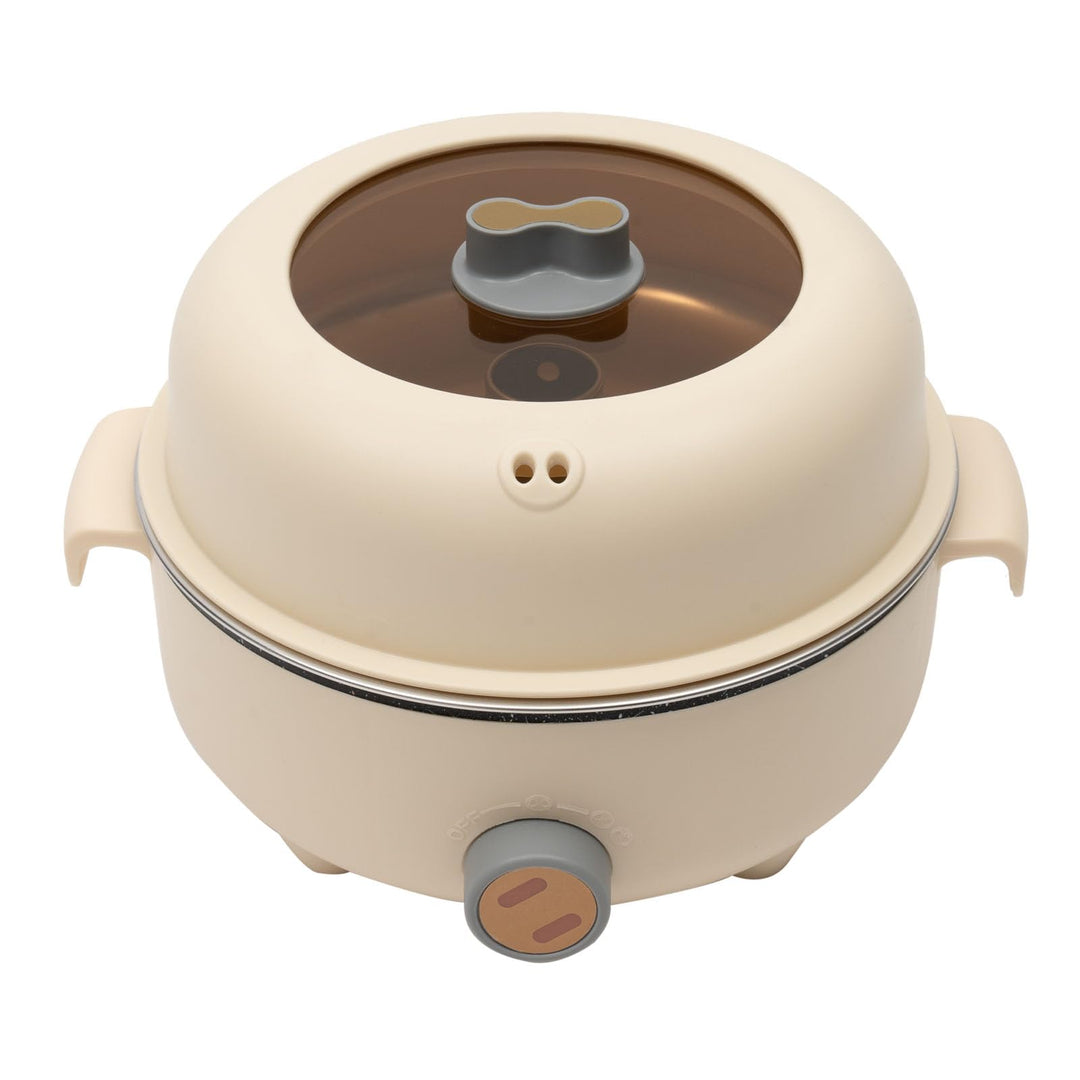 600W 220V Elektrischer Kochtopf 1.5L Elektrische Hot Pot mit Dampfgarer Antihaft Bratpfanne Mini Ele