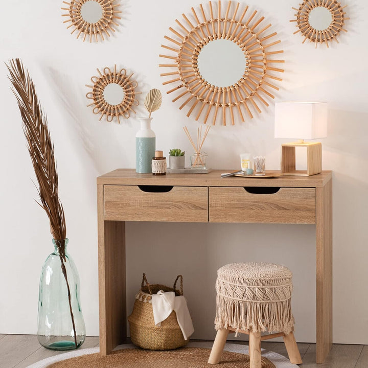 Set aus 3 Spiegeln Sonne - Rattan D 28 cm - Beige - Atmosphera créateur d'intérieur cm Korb, cm Korb