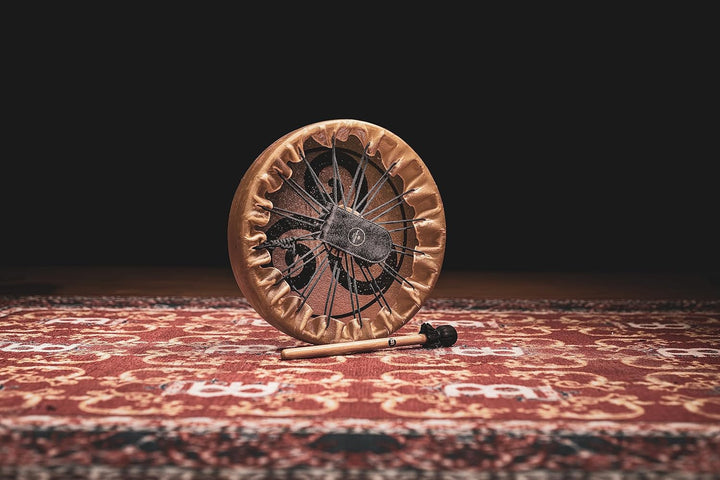 Sonic Energy 15" Rahmentrommel Triskele – Schamanisches Instrument mit Büffelfell – Für Meditation,