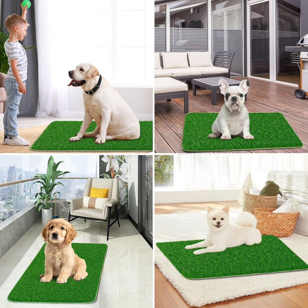 50X73CM 2-in-1 Pinkelmatte für Hunde Hundeklo Hundetoilette Welpentoilette mit Kunstrasen Hundeklo f