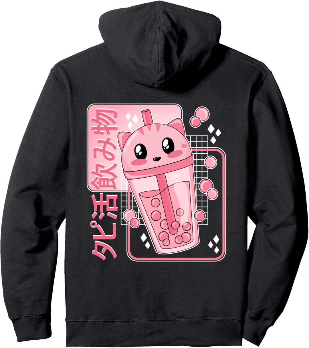 Kawaii Bubble Tea Japanischer Anime Boba Tea Otaku Mädchen Pullover Hoodie