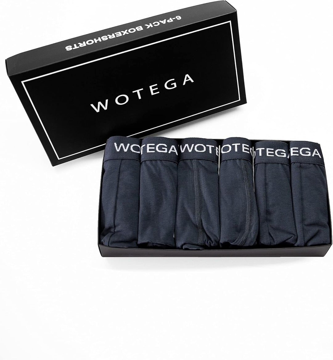 WOTEGA Joe - Boxershorts Herren 6er Pack - Baumwoll Unterwäsche M Grau (Castlerock 180201), M Grau (
