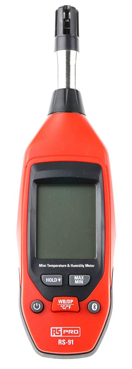 RS PRO RS-91 Hygrometer, Typ Digitalhygrometer / 100% RH, ±0,5 °C 0.1°C 0.1% RH