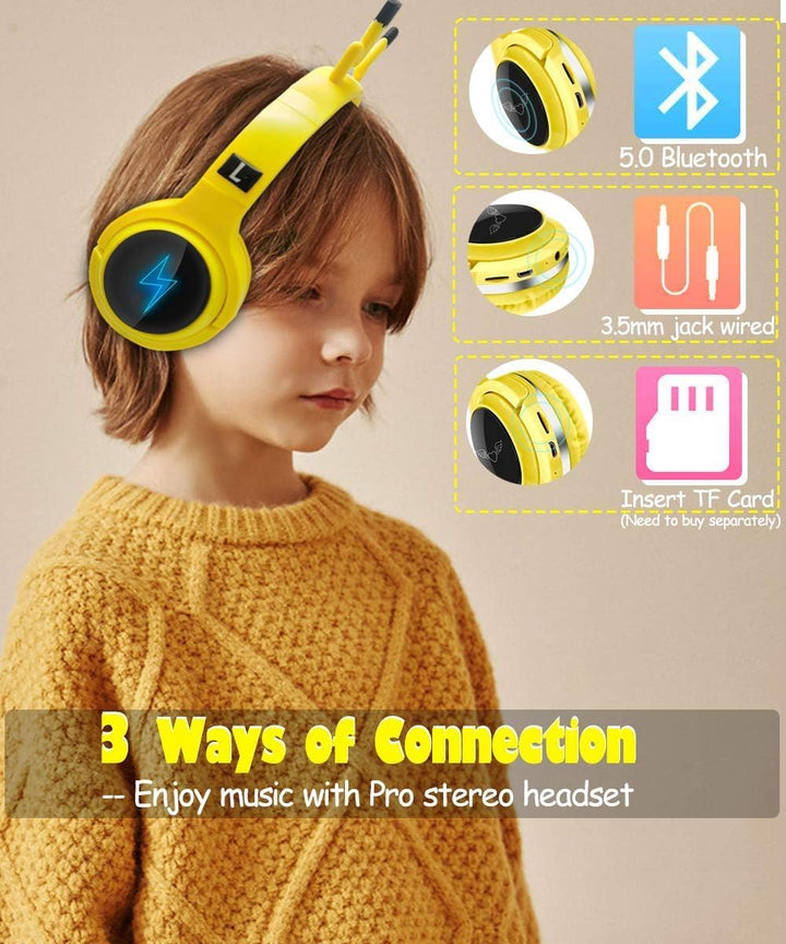 SVYHUOK Bluetooth Kabellos Kopfhörer Kinder für Jungen, Mädchen, Over Ear Kinderkopfhörer mit Gebaut