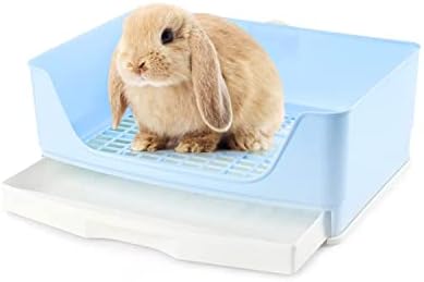 Baffect Kaninchentoilette, Hasentoilette Mit Abnehmbarem Tablett (Blau) | Toilette FüR Kaninchen, Ra