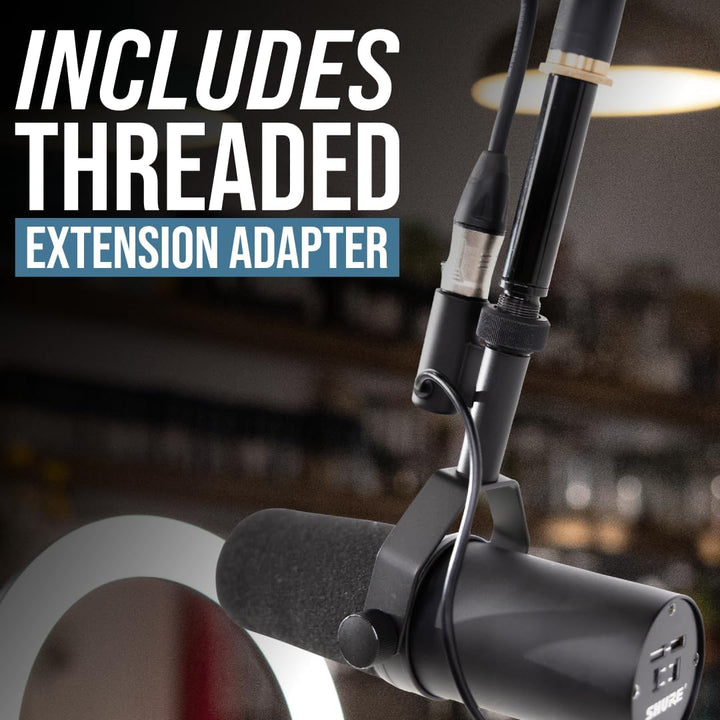 Shure by Gator Deluxe Podcast Gelenk-Mikrofonarm mit Kabelkanal, schwarz (SH-BROADCAST1)