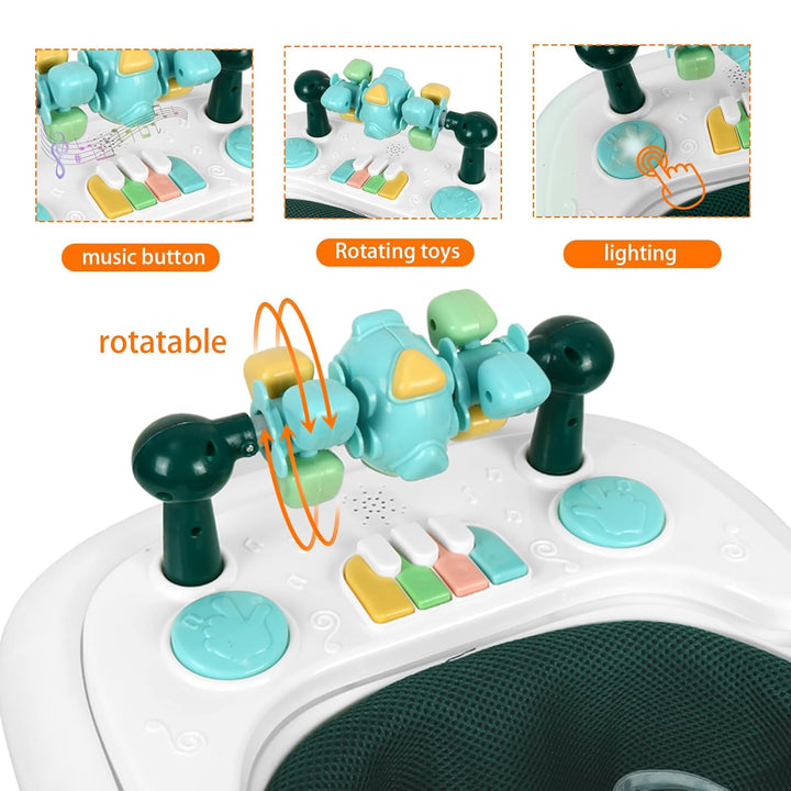 OHMG 4-in-1 Lauflernhilfe für Babys mit interaktivem Multiaktivitätstablett mit abnehmbarer Musik, h