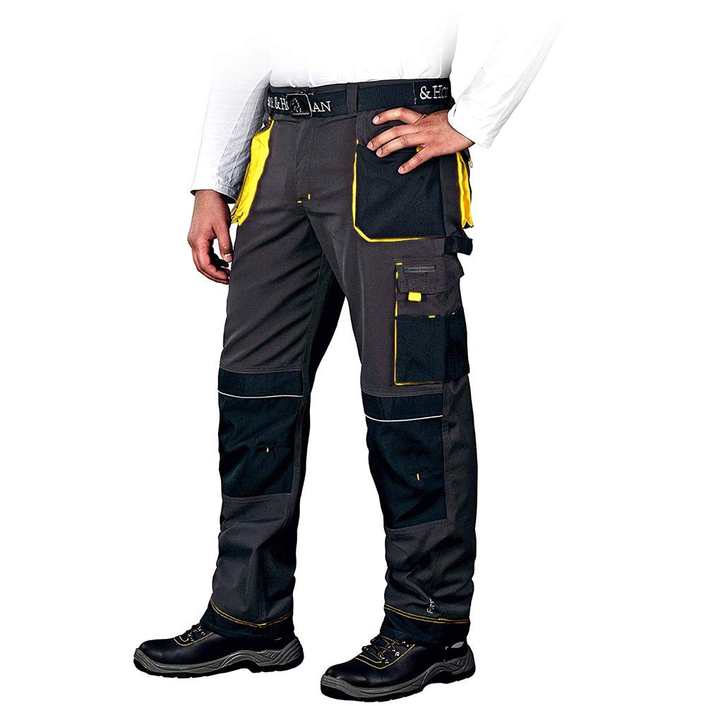 Leber&amp;Hollman Arbeitshose für Herren - Sicherheitshose für Männer - mit Taschen für Kniepolster - Bu