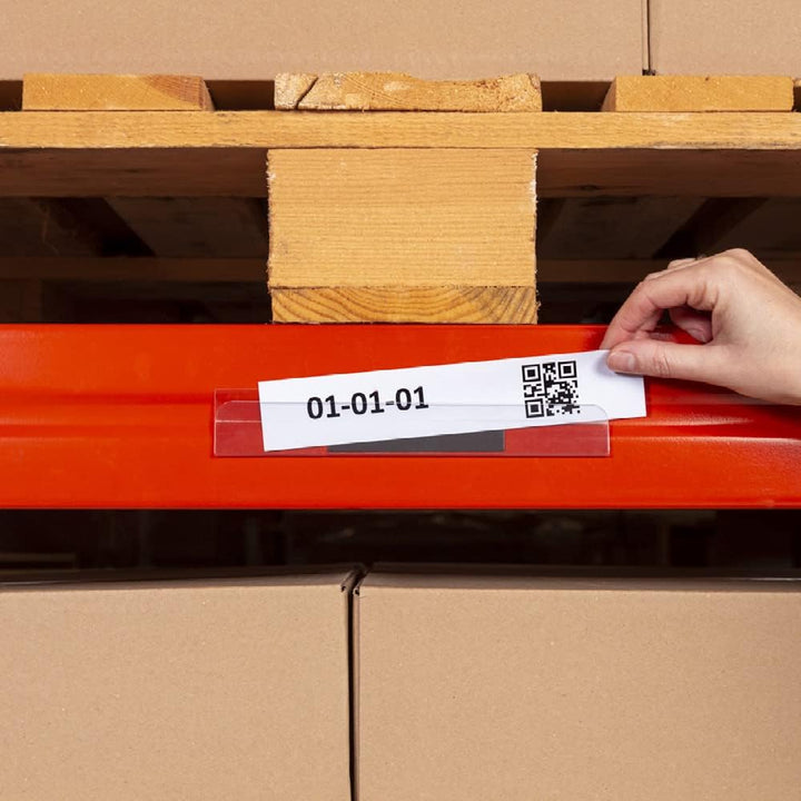 Krog Etikettenhalter magnetisch mit verkürzter und nach vorne gebogener Vorderseite, 210 x 55 mm, 50