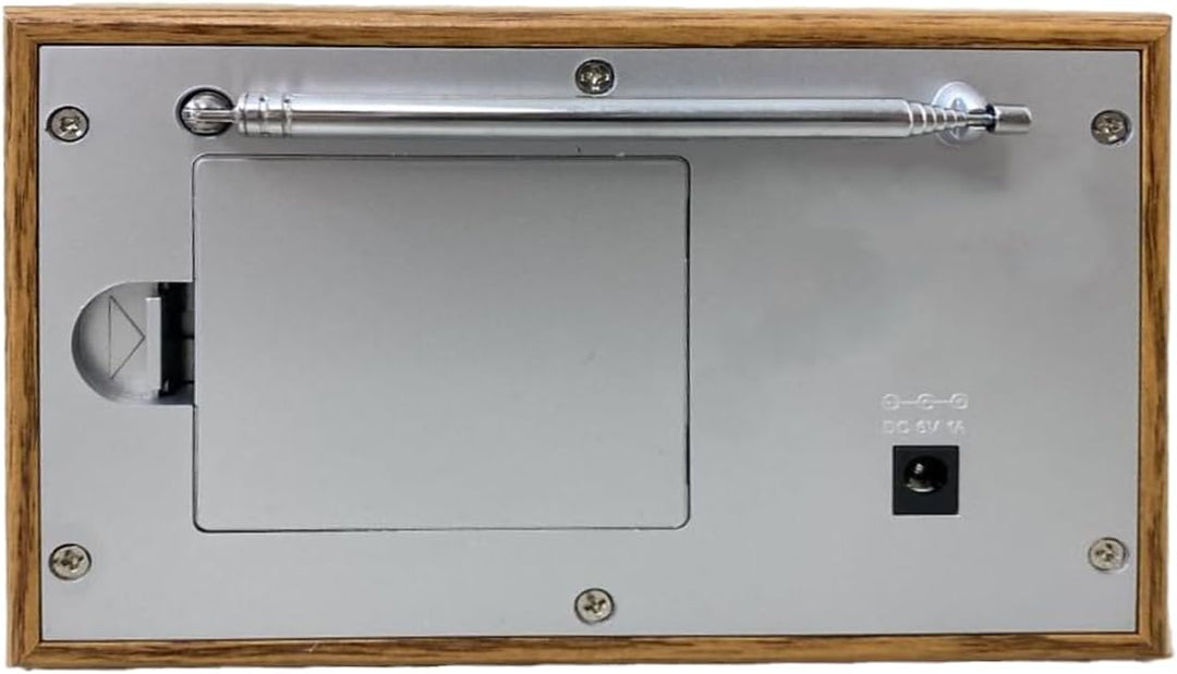 Jensen Fox Wood Mono Radio | Kompaktes, tragbares FM/DAB Küchenradio für Zuhause und Unterwegs mit W