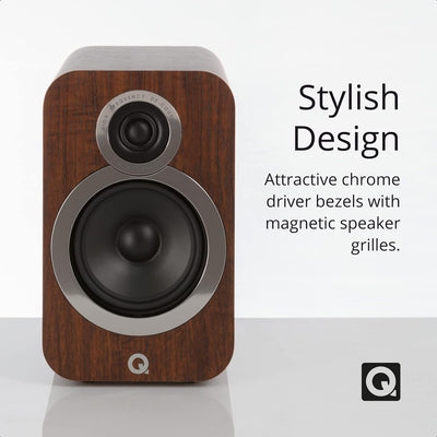 Q Acoustics Q3020i Bücherregal, Braun, 1 Paar walnuss, walnuss