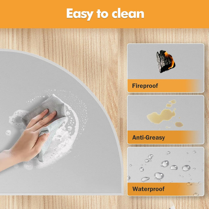 TOHONFOO Herdteppiche für Kamine, feuerfest, 106,7 x 61 cm, halbrund, feuerfeste Kaminmatte, Herdber