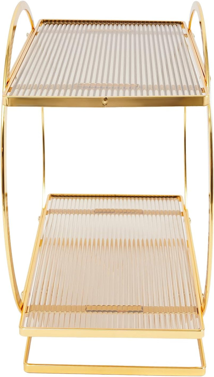 Make-up Organizer, Doppellagige Parfüm Organizer für Kommode, moderner Stil geeignet für Bad Küche u