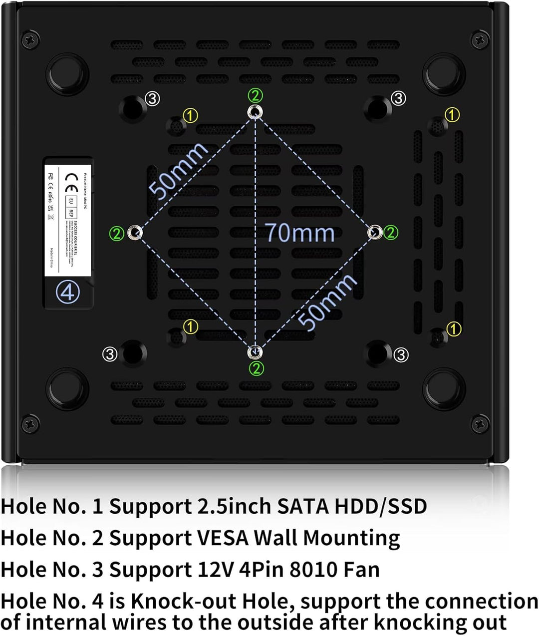 S2 Mini PC N150 10GBE SFP+, Firewall Appliance Micro Büro Hardware, DDR5 8GB RAM 128GB SSD, 2xi226V