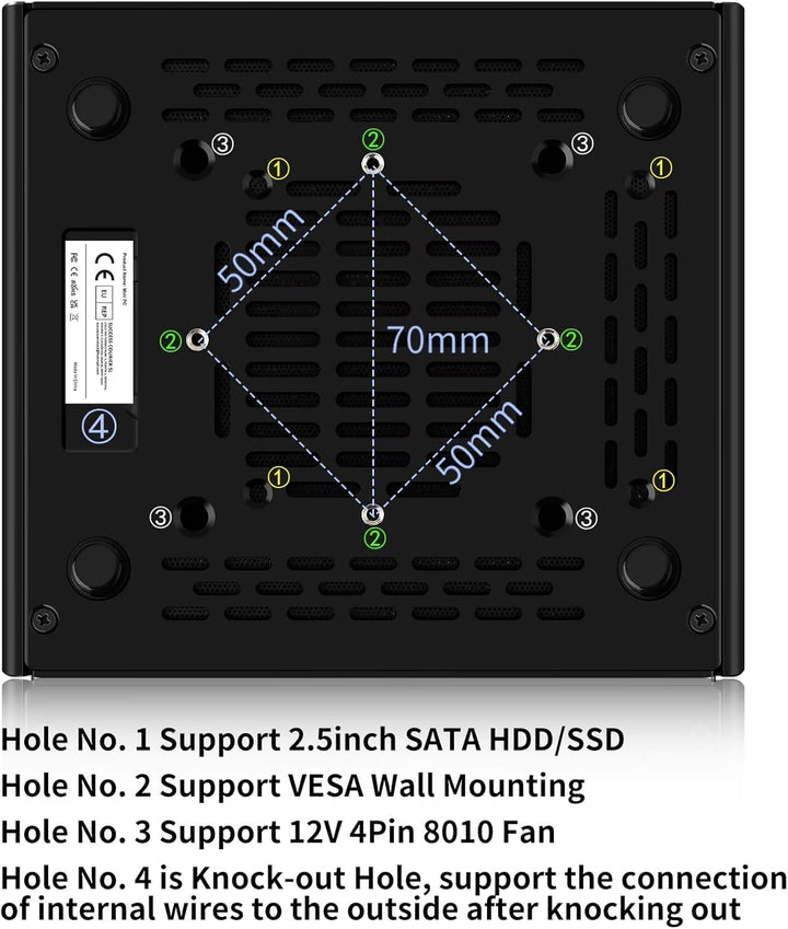 S2 Mini PC N150 10GBE SFP+, Firewall Appliance Micro Büro Hardware, DDR5 8GB RAM 128GB SSD, 2xi226V