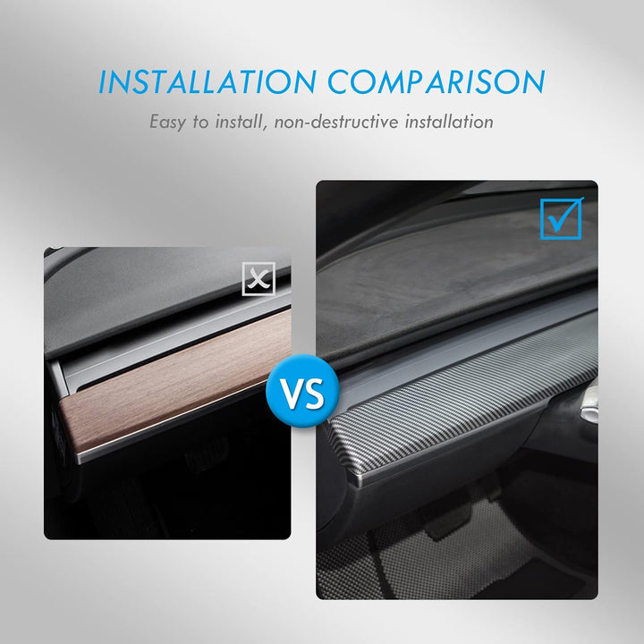 Carbon-Faser Armaturenbrettabdeckung für Tesla Model Y 2020-2023, Mittelkonsole Panel Sticker Innenz