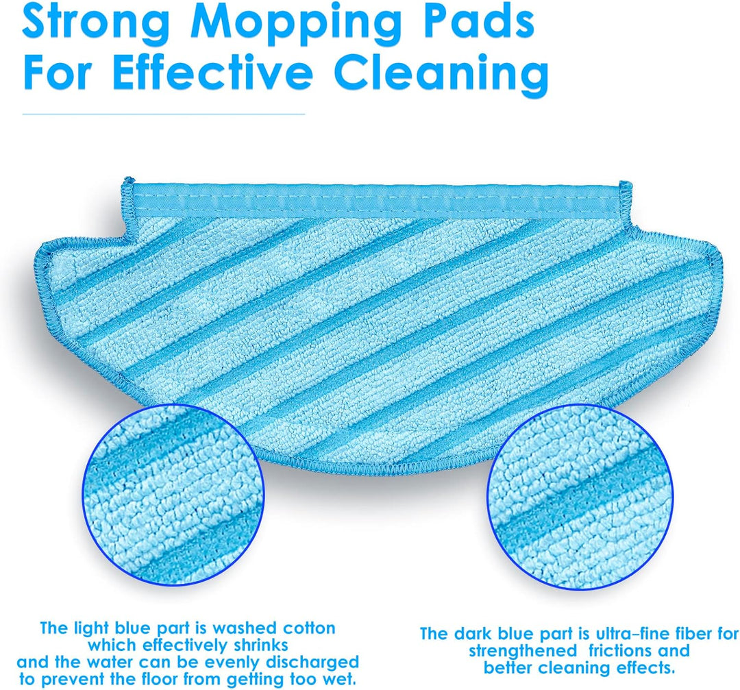 CHAIN PEAK Waschbare, wiederverwendbare Wischpads für ECOVACS DEEBOT OZMO T8/ T8+/ T8 AIVI/ T9/ T9 M