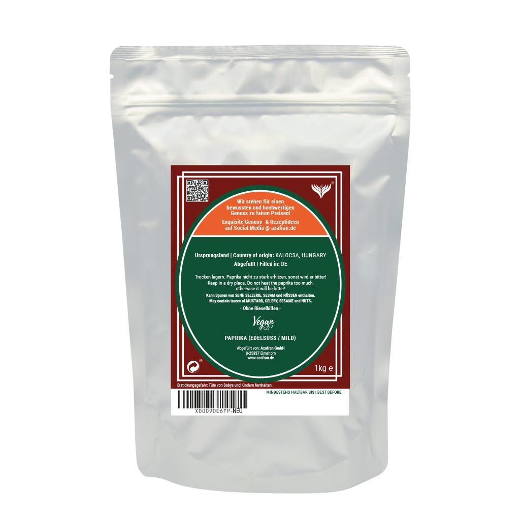 Azafran Paprika Paprikapulver (delikatess/edelsüss) aus Ungarn 1kg 1 kg (1er Pack), 1 kg (1er Pack)