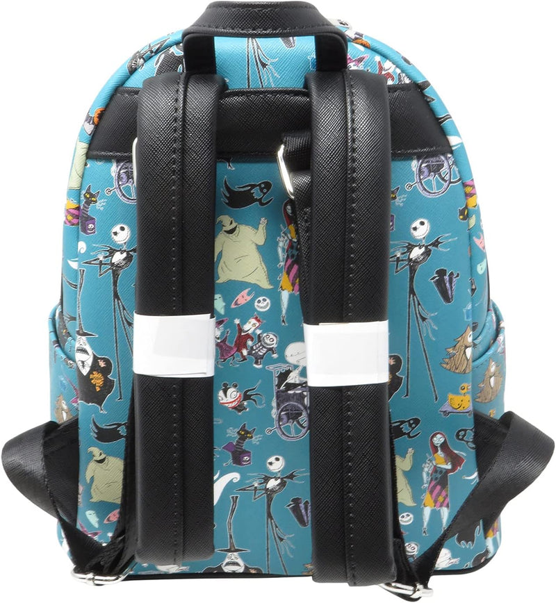 Loungefly Disney The Nightmare Before Christmas Allover Print Womens Double Strap Shoulder Bag Purse