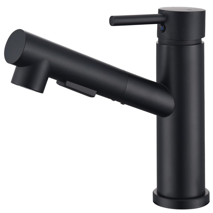 HOMELODY Wasserhahn Küche/Bad Schwarz Ausziehbar, Küchenarmatur mit Brause Zwei Wasserstrahlarten, A