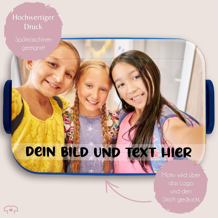 Kinder Bento Box Midi für Mepal Bentobox - Brotbox Dein Bild und Text I Custom Text und Foto Lunchbo