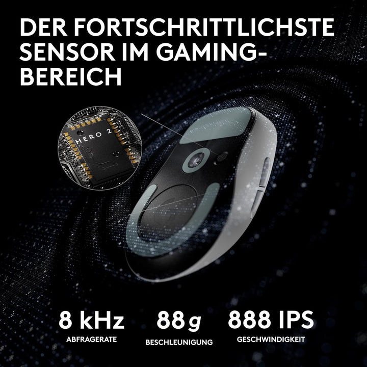 Logitech G PRO X Superlight 2 Lightspeed Kabellose Gaming-Maus, Lightweight, LIGHTFORCE Hybrid-Schal