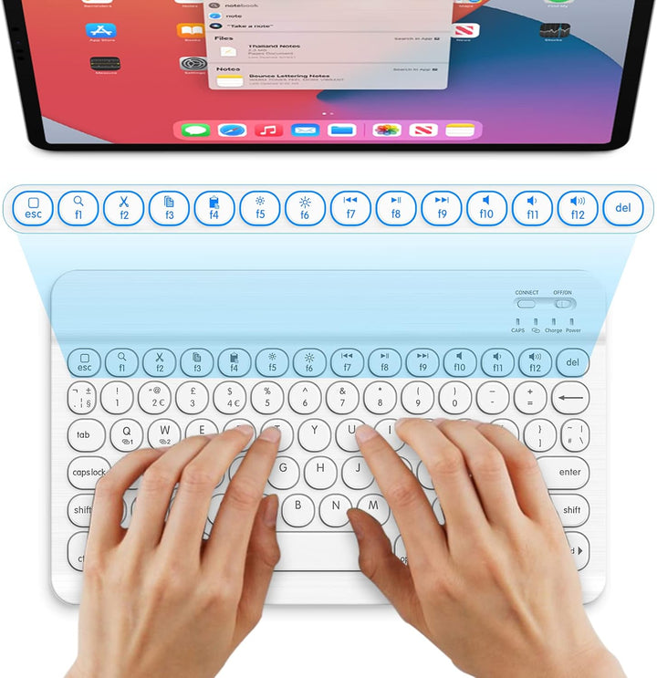 HUOBAO Kabellose Bluetooth-Tastatur, Multi-Geräte-Tastatur mit Hintergrundbeleuchtung für iPad, iPho
