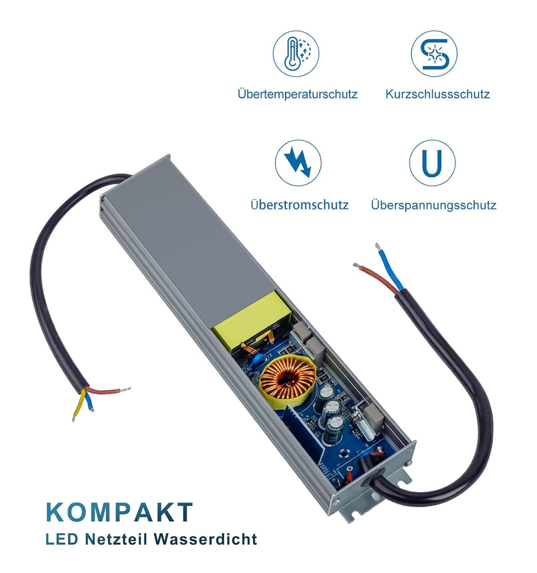 DUSKTEC LED Trafo 12V 100W LED Transformator AC 230V auf DC 12 Volt, Wasserdicht LED Netzteil Driver