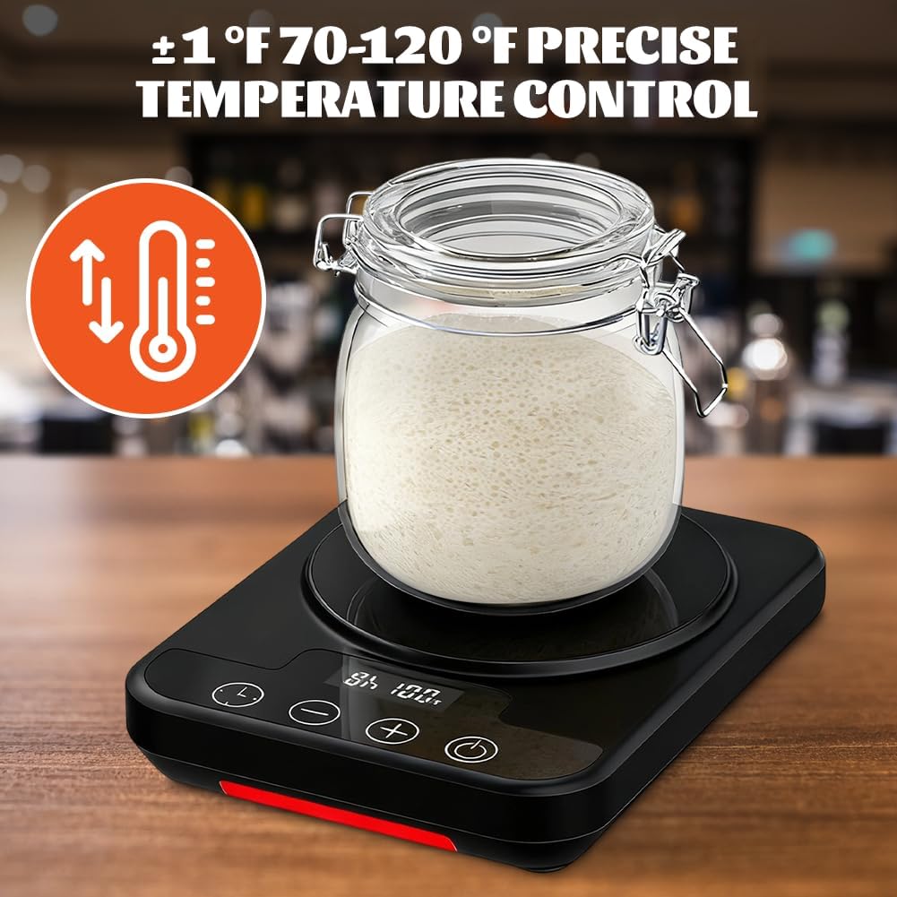 Sauerteig Starter Warmer, Warmhaltematte für Sauerteigstarter, Präzise Temperaturregelung 1°C (21-49