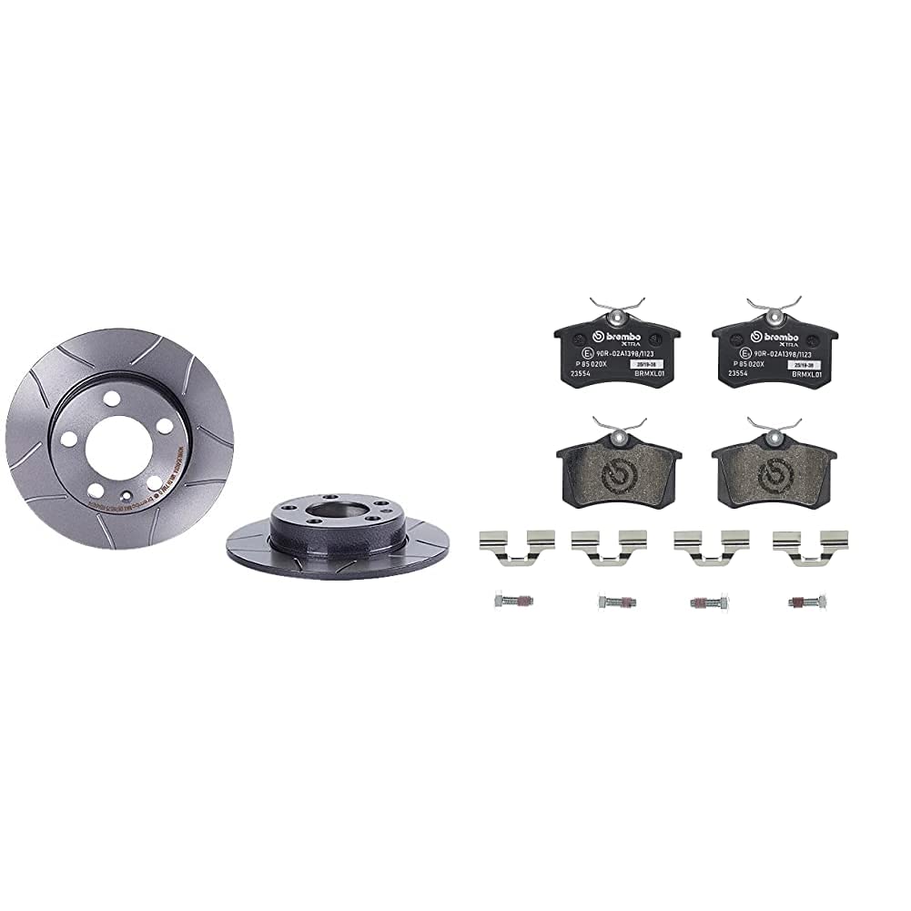 Brembo 08.7165.75 Hintere Bremsscheibe, Anzahl 2 & P 85 020X Bremsbelag Set: Bremsscheibe + Bremsbel