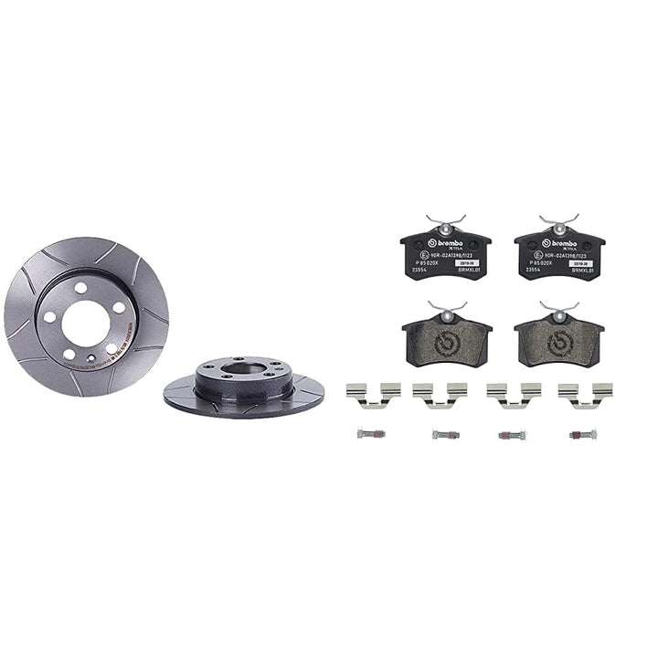 Brembo 08.7165.75 Hintere Bremsscheibe, Anzahl 2 & P 85 020X Bremsbelag Set: Bremsscheibe + Bremsbel