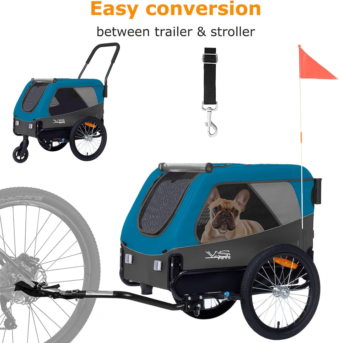 Tiggo VS Pets Medium Hundeanhänger & Buggy 2in1 Fahrradanhänger Hundebuggy Jogger 80204 BLAU, BLAU
