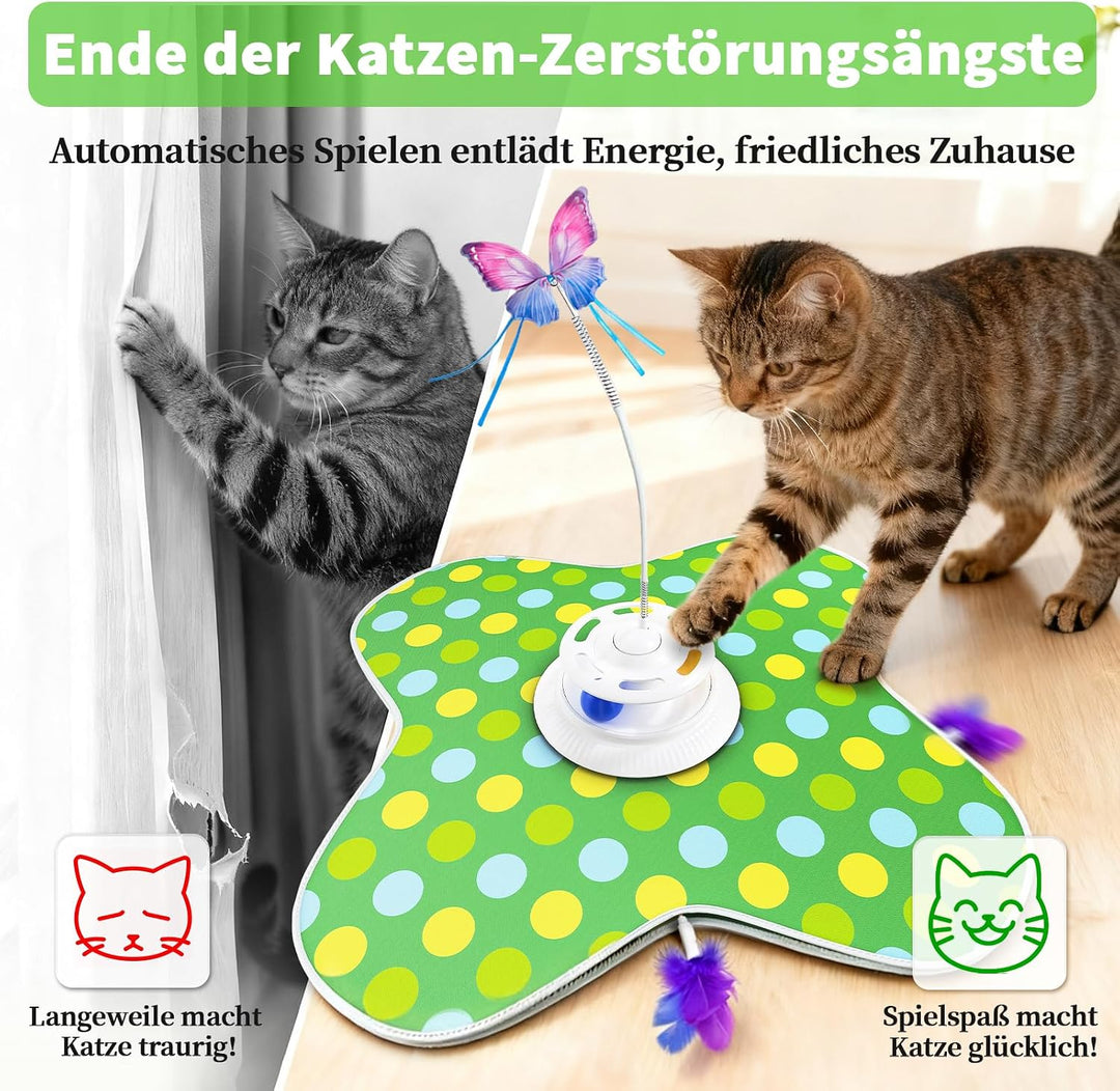 Interaktives Katzenspielzeug Elektrisch: 3-in-1 Automatisches Katzen Spielzeug abs-Material mit Flut