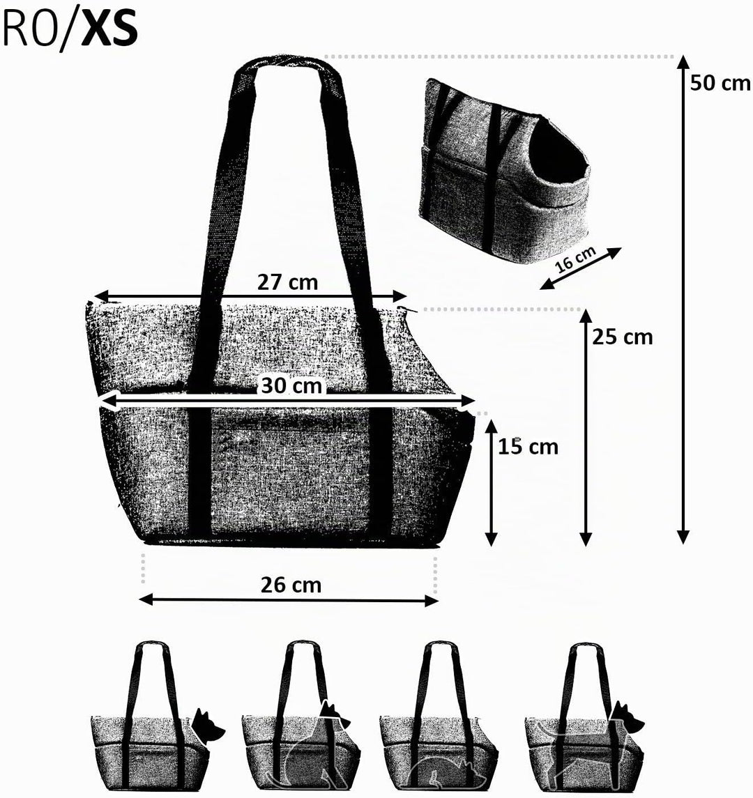 BOUTIQUE ZOO Hundetasche, Welpentasche - Beige (Minky), XS - Tragetasche für kleinen und mittleren H