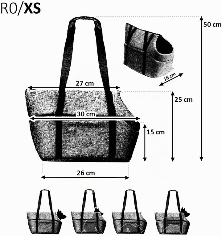 BOUTIQUE ZOO Hundetasche, Welpentasche - Beige (Minky), XS - Tragetasche für kleinen und mittleren H