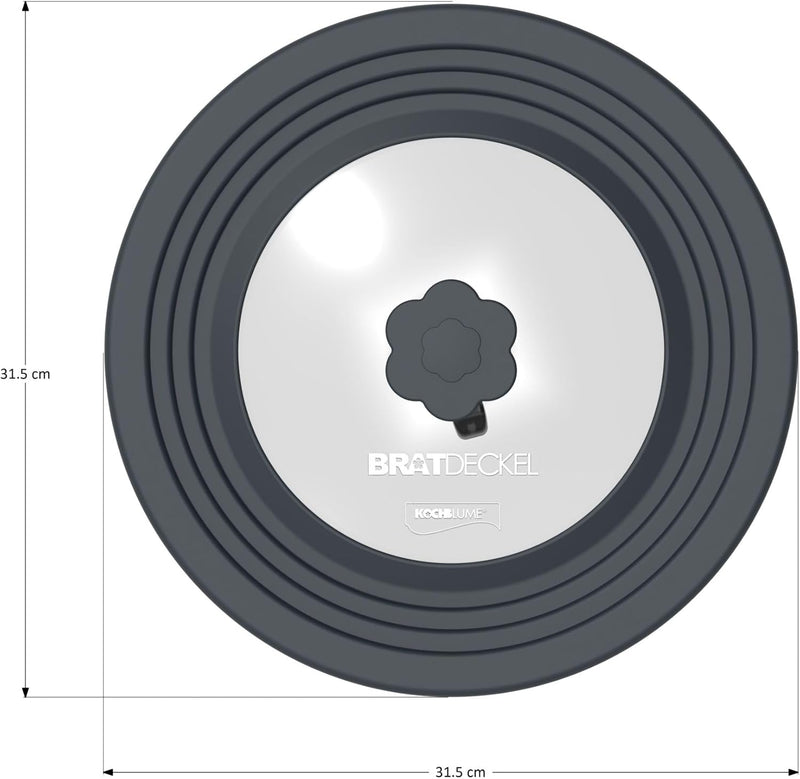 Kochblume Bratdeckel mit Automatikventil | Hitzebeständig bis 180°C | Spülmaschinenfest | Für Töpfe