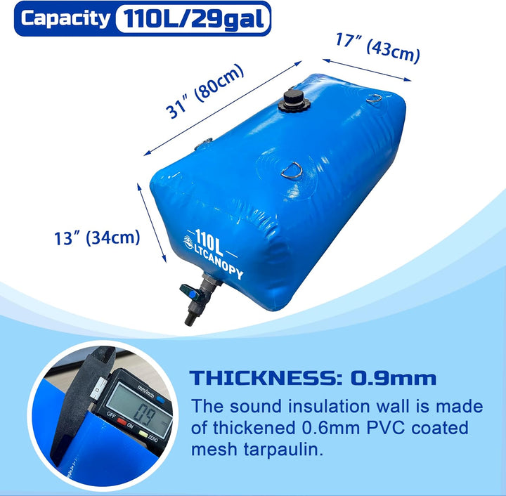 Wasserspeicherblase,Faltbarer Wasserblasentank, Notwasserspeicher mit Wasserhahn,Notfall-Wasserspeic